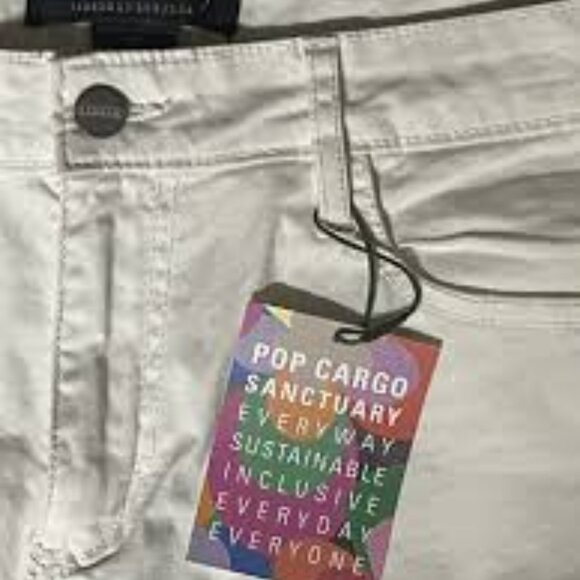 New SANCTUARY COTTON Poppy Solid Bootcut Chino Cargo Pants in White 298BJ0 - Picture 8 of 8